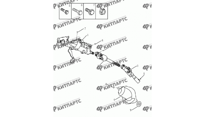 Колонка рулевая Geely