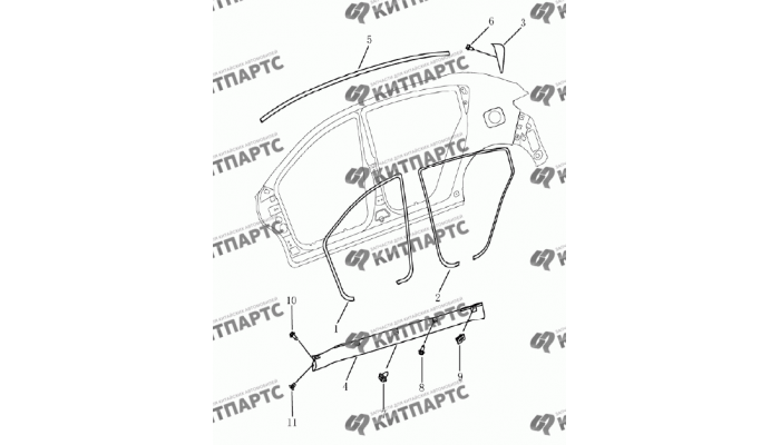 Накладки кузова (хетчбэк) Geely Emgrand (EC7)