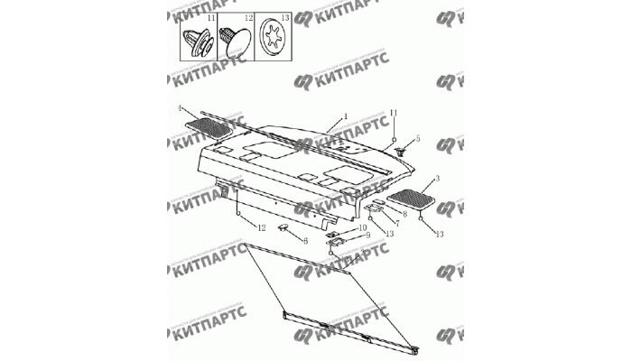 Панель багажника (седан) Geely Emgrand (EC7)